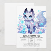 Happy Little Wolf Digital Geburtstag Einladung (Vorne/Hinten)