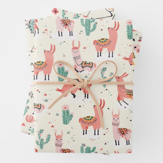 Happy Llama Geschenkpapier Set (Beispiel)
