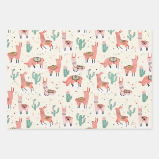 Happy Llama Geschenkpapier Set