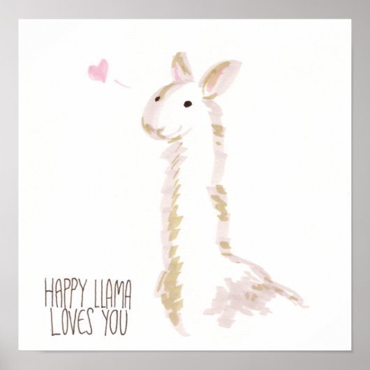 Happy Llama Loves You Poster (Vorne)