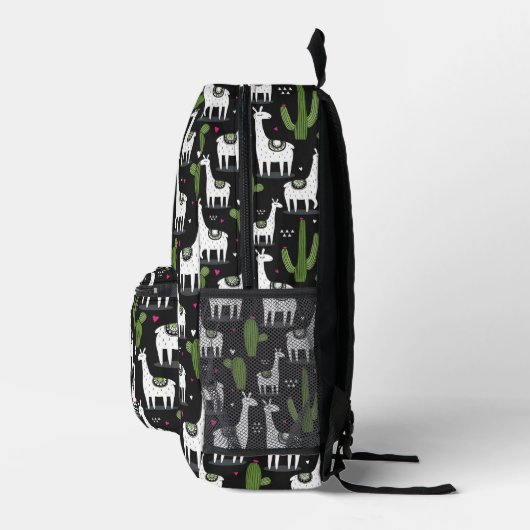 Happy Llama Pattern Bedruckter Rucksack (Rechts)