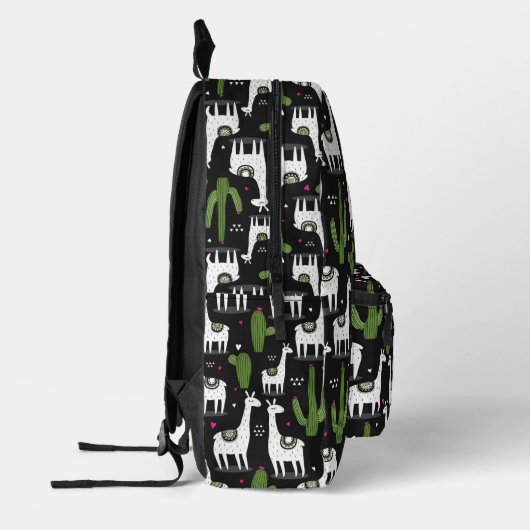 Happy Llama Pattern Bedruckter Rucksack (Links)
