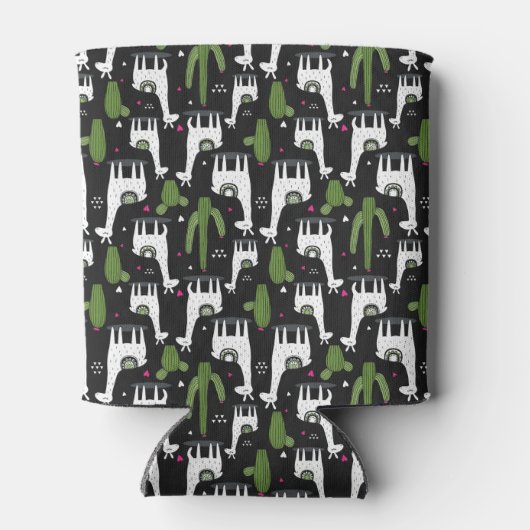 Happy Llama Pattern Dosenkühler (Rückseite)