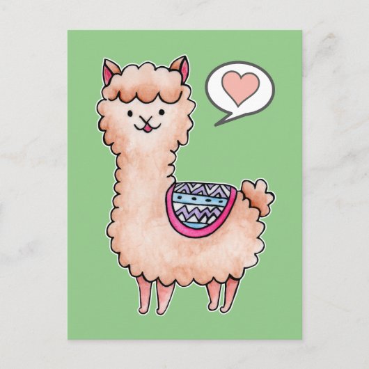 Happy Llama Postkarte (Vorderseite)