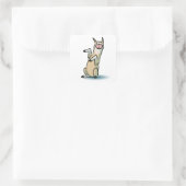 Happy Llama Quadratischer Aufkleber (Tasche)