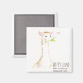 Happy Llama Yummy! Magnet (Vorderseite/Rückseite)