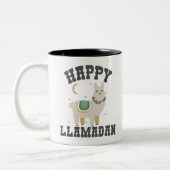 Happy Llamadan Funny Ramadan Niedlich Alpaca Gesch Zweifarbige Tasse (Links)