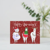Happy Llamadays Lama Feiertagspostkarte (Stehend Vorderseite)