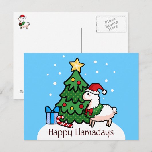 Happy Llamadays Postkarte (Vorne/Hinten)