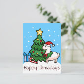 Happy Llamadays Postkarte (Stehend Vorderseite)