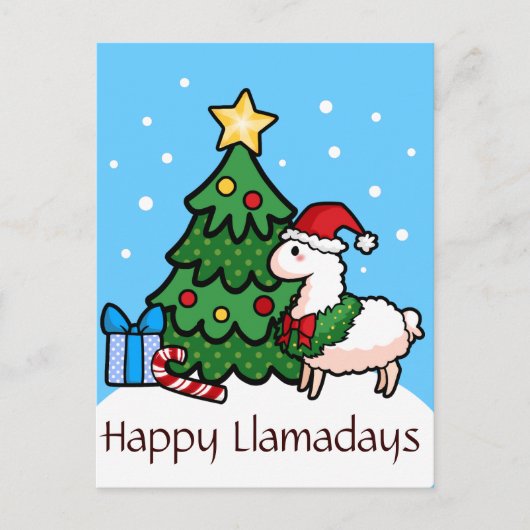 Happy Llamadays Postkarte (Vorderseite)