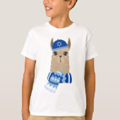 "Happy Llamakah" Funny Hanukkah T-Shirt (Vorderseite)