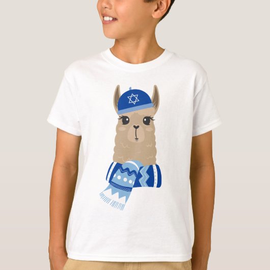 "Happy Llamakah" Funny Hanukkah T-Shirt (Vorderseite)