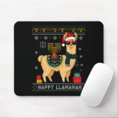 Happy Llamakah Funny Ugly Hanukkah Sweater Llama P Mousepad (Mit Mouse)