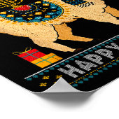 Happy Llamakah Funny Ugly Hanukkah Sweater Llama P Poster (Ecke)