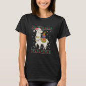 Happy Llamakah Funny Ugly Hanukkah Sweater Llama T-Shirt (Vorderseite)