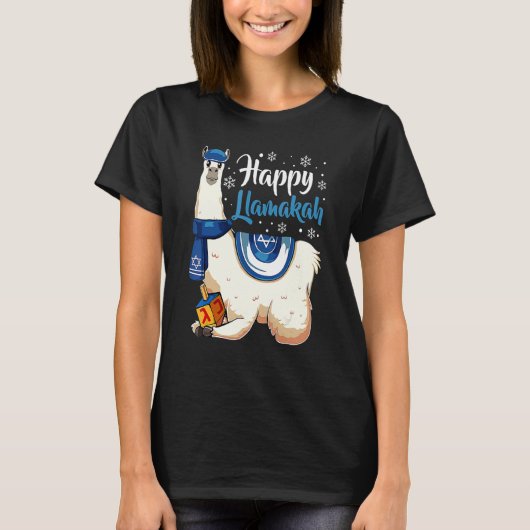Happy Llamakah Hanukkah Chanukkah Jewish Holiday M T-Shirt (Vorderseite)
