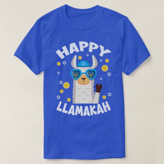 Happy Llamakah Hanukkah Funny Llamaorah T-Shirt (Design vorne)