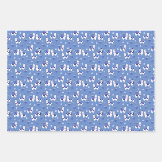 Happy Llamakah Hanukkah Geschenkpapier Set (Vorderseite 2)