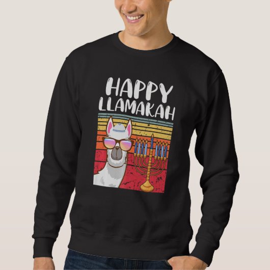 Happy Llamakah Jewish Llama Hanukkah Pajamas Chan Sweatshirt (Vorderseite)