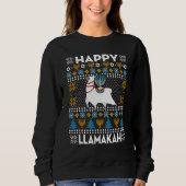 Happy Llamakah Llama Hanukkah Ugly Sweater Sweatshirt (Vorderseite)