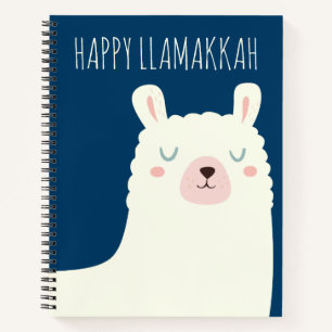 Happy Llamakkah Blue Hanukkah Llama Niedlich Notizblock
