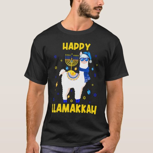 Happy Llamakkah Hanukkah Chanukah Llama Alpaca Sun T-Shirt (Vorderseite)