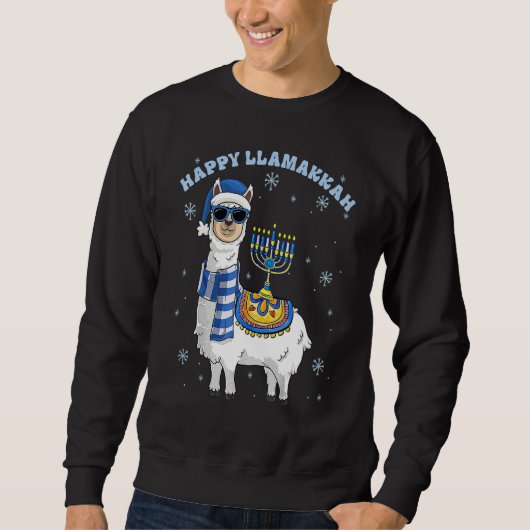 Happy Llamakkah Hanukkah Llama Chanukah Alpaca Gir Sweatshirt (Vorderseite)