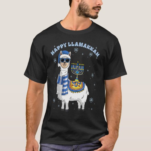 Happy Llamakkah Hanukkah Llama Chanukah Alpaca Gir T-Shirt (Vorderseite)