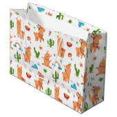 Happy Llamas Große Geschenktüte (Vorderseite Schrägansicht)