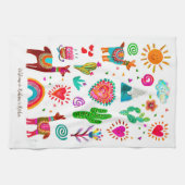 Happy Llamas & Hearts Küchenhandtücher nach Maß Geschirrtuch (Horizontal)