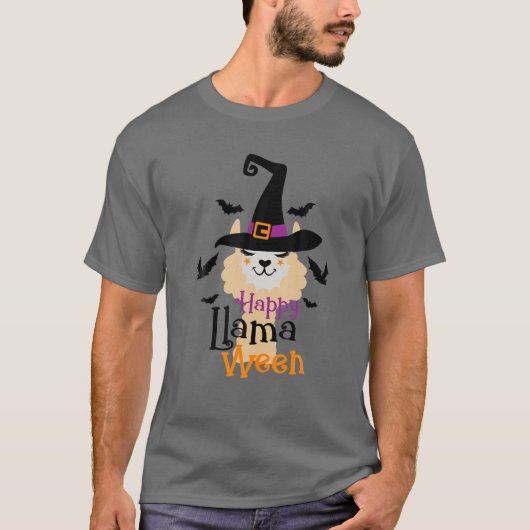 Happy Llamaween Funny Llama Halloween Vibes T-Shirt (Vorderseite)
