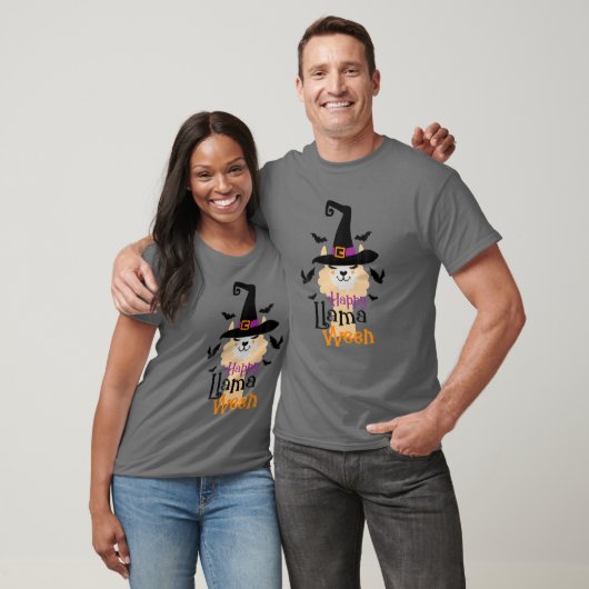 Happy Llamaween Funny Llama Halloween Vibes T-Shirt (Unisex)