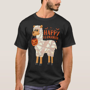 Happy Llamaween Halloween Llama Alpaca Mummy Pump T-Shirt