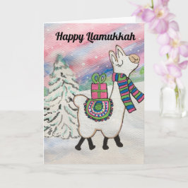 Happy Llamukkah Hanukkah Holiday Karte