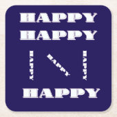 HAPPY Logo Dk Blue Rechteckiger Pappuntersetzer (Vorderseite)