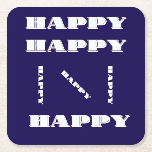 HAPPY Logo Dk Blue Rechteckiger Pappuntersetzer (Vorderseite)