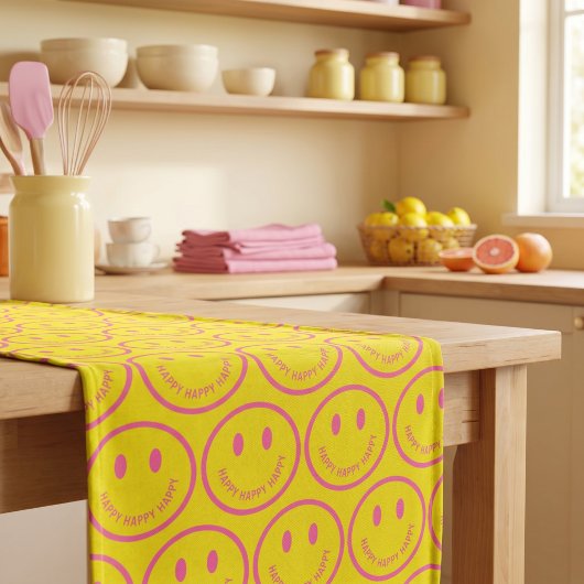 Happy Long Table Runner Großer Tischläufer