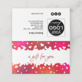 Happy Lovely Valentine's Day Hearts Gift Card Platzkarte (Außenseite Aufgefaltet)