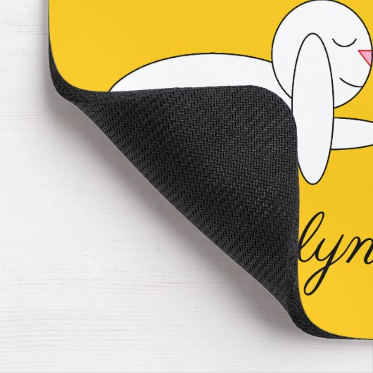 Happy, Loving Rabbits: Yellow Mousepad (Ecke)