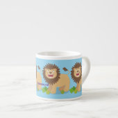 Happy Löwe brüllend Cartoon Illustration Espressotasse (Vorderseite Rechts)