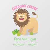 Happy Löwe brüllend Cartoon Illustration Fensteraufkleber (Blatt)