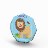 Happy Löwe brüllend Cartoon Illustration Fotoblock (Rechts)