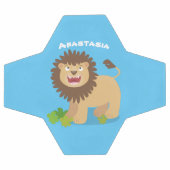 Happy Löwe brüllend Cartoon Illustration Fußball (Flach)