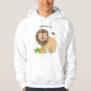 Happy Löwe brüllend Cartoon Illustration Hoodie