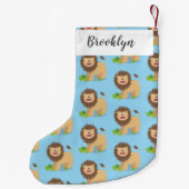 Happy Löwe brüllend Cartoon Illustration Kleiner Weihnachtsstrumpf (Rückseite)