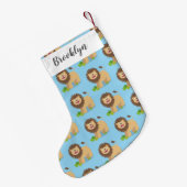 Happy Löwe brüllend Cartoon Illustration Kleiner Weihnachtsstrumpf (Rückseite (Hängend))