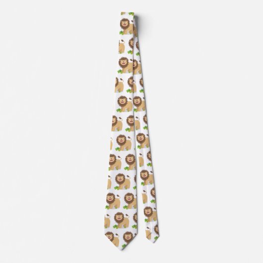 Happy Löwe brüllend Cartoon Illustration Krawatte (Vorderseite)