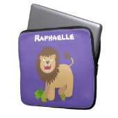 Happy Löwe brüllend Cartoon Illustration Laptopschutzhülle (Vorderseite Links)
