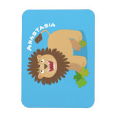 Happy Löwe brüllend Cartoon Illustration Magnet (Vertikal)